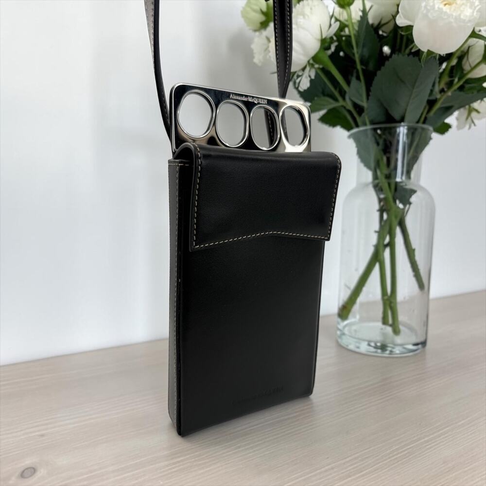 Alexander McQueen Leather Knuckleduster Phone Crossbody